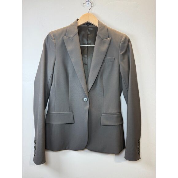 Theory Gabe B Tailored Blazer Women’s Gray Size 6 Work Jacket - Picture 1 of 6
